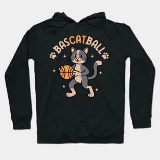 Bascatball Cat Playing Basketball Hoodie